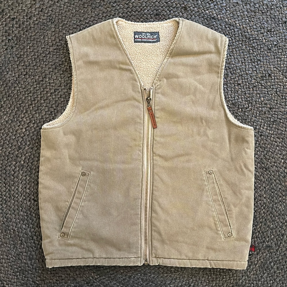 Woolrich canvas twill fleece lined vest men’s medium vest